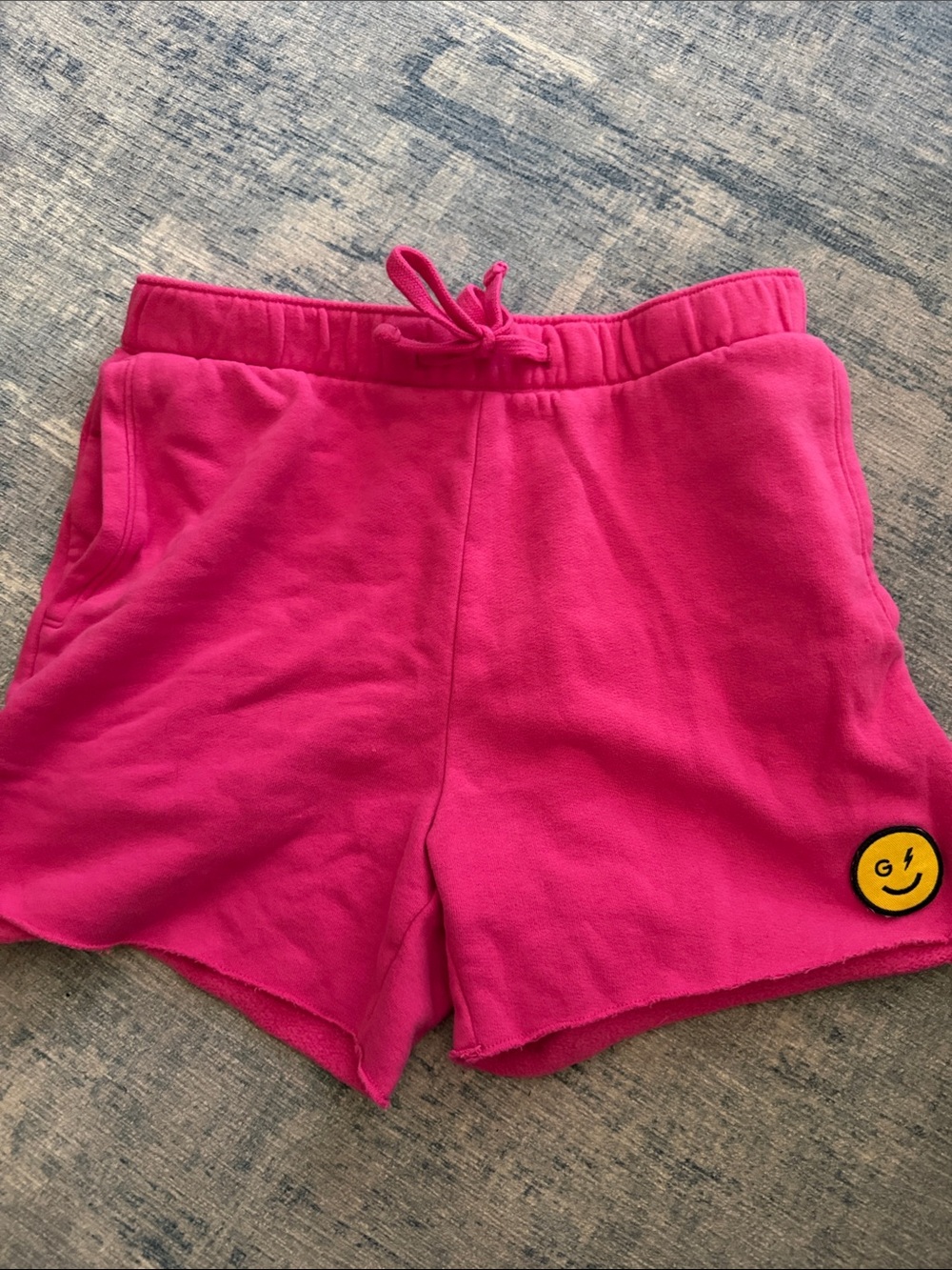 Gilly Hicks Bright Pink Fleece Sweatshort with Smiley Logo